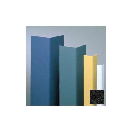 Pawling Vinyl Surface Mounted Corner Guard, 90Deg Corner, 1-1/2" Wings, 12'H, Black, Drilled CGD-12-12-1